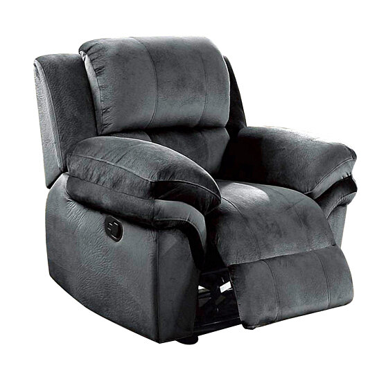 Saltoro Sherpi Fabric Upholstered Glider Recliner with Pillow Ar